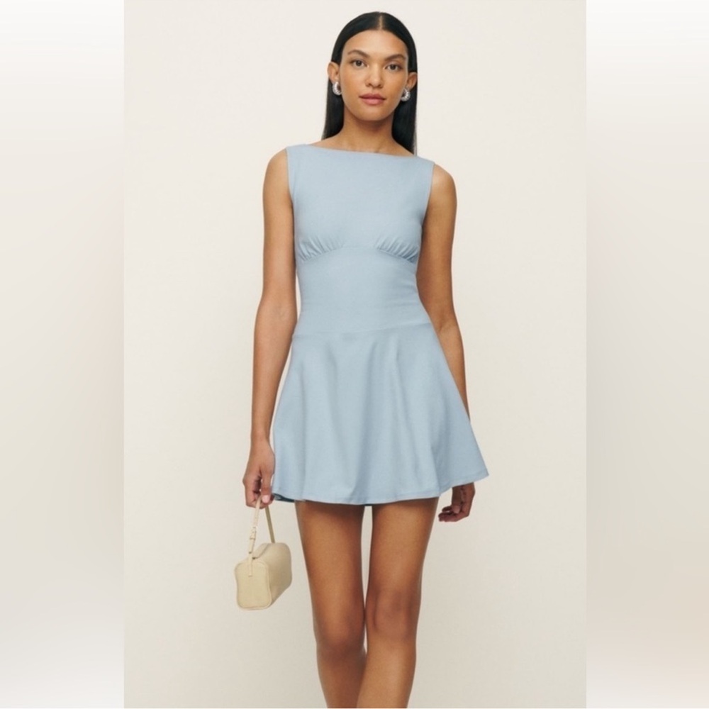 Reformation Blue Fit and Flare Mini Dress NWT